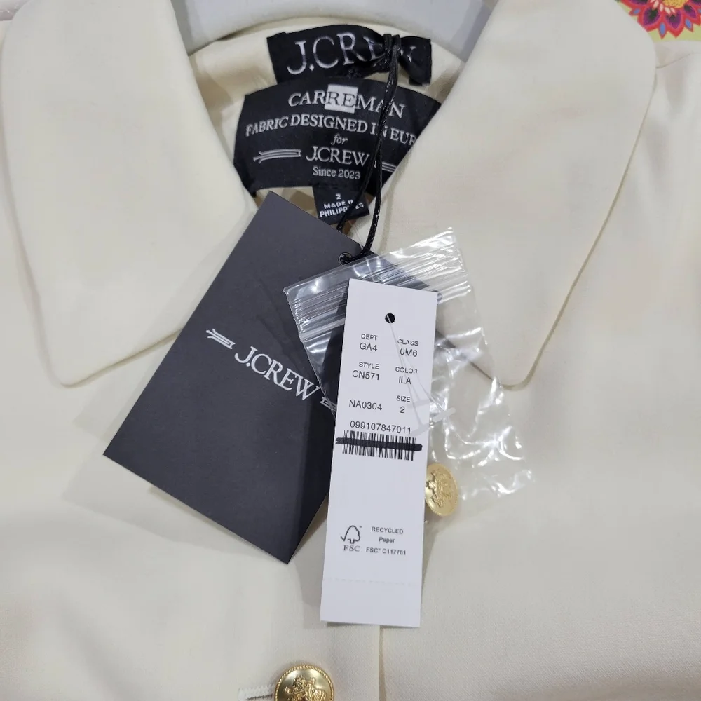 J Crew Tall Parc dress in four-season stretch CN571 Ivory NWT - Picture 8 of 9